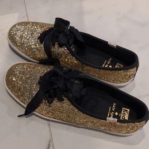 New Keds x Kate Spade Glitter Gold sneakers